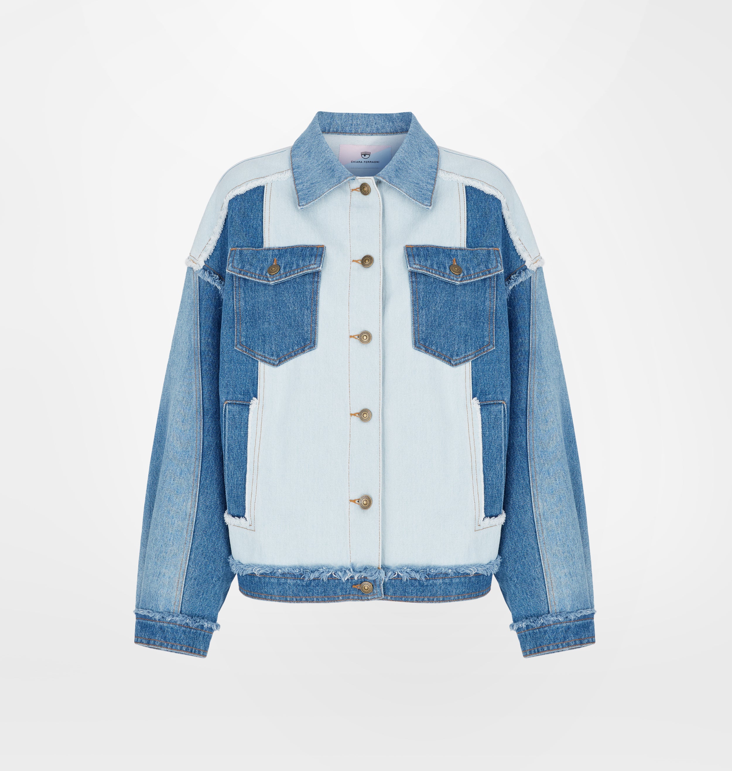Clothing Jeans Chiara Ferragni Bambina PATCHWORK DENIM JACKET