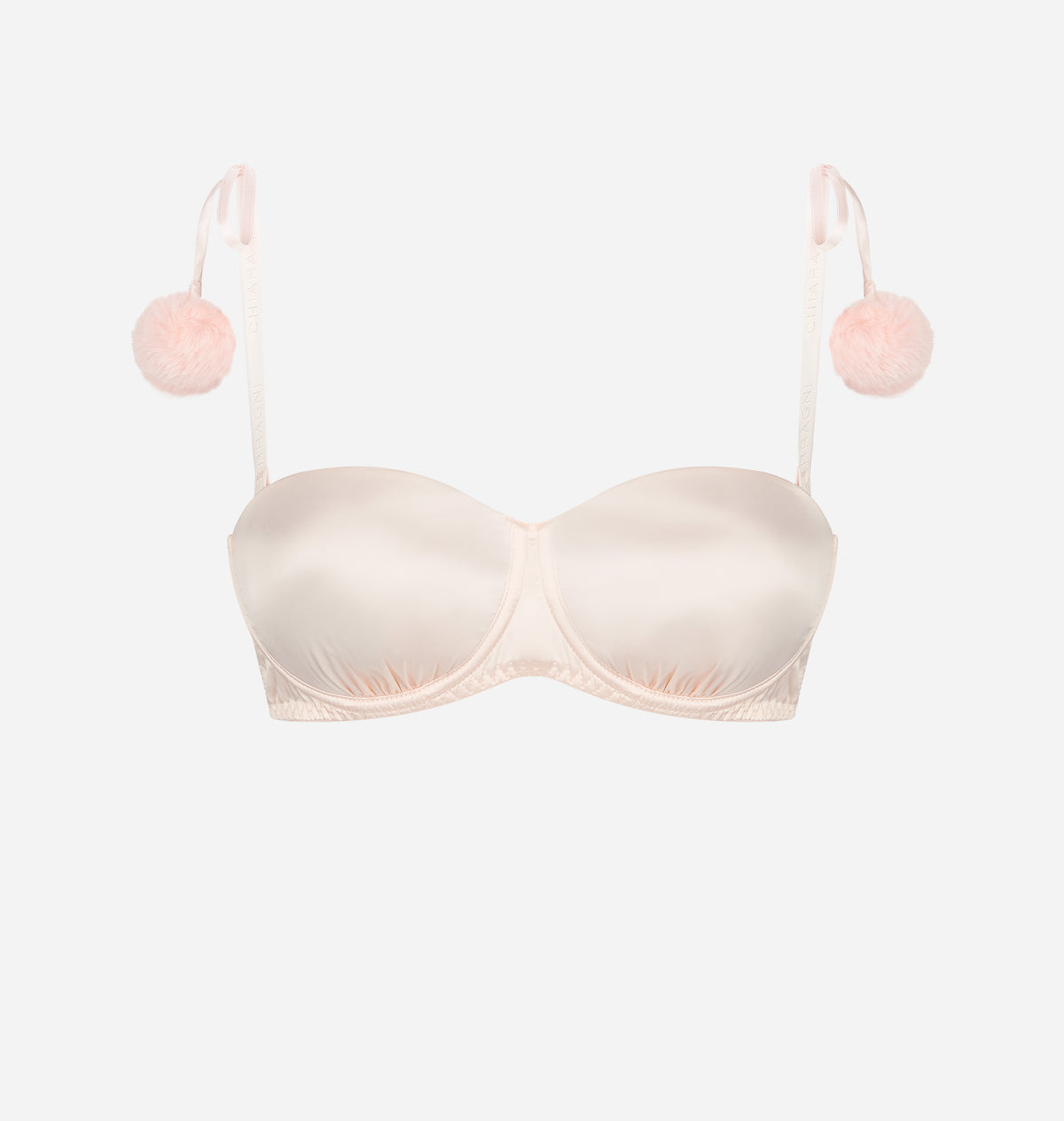 SATIN POM-PON BALCONETTE BRA