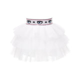 SILK AND TULLE MAXI LOGOMANIA SKIRT