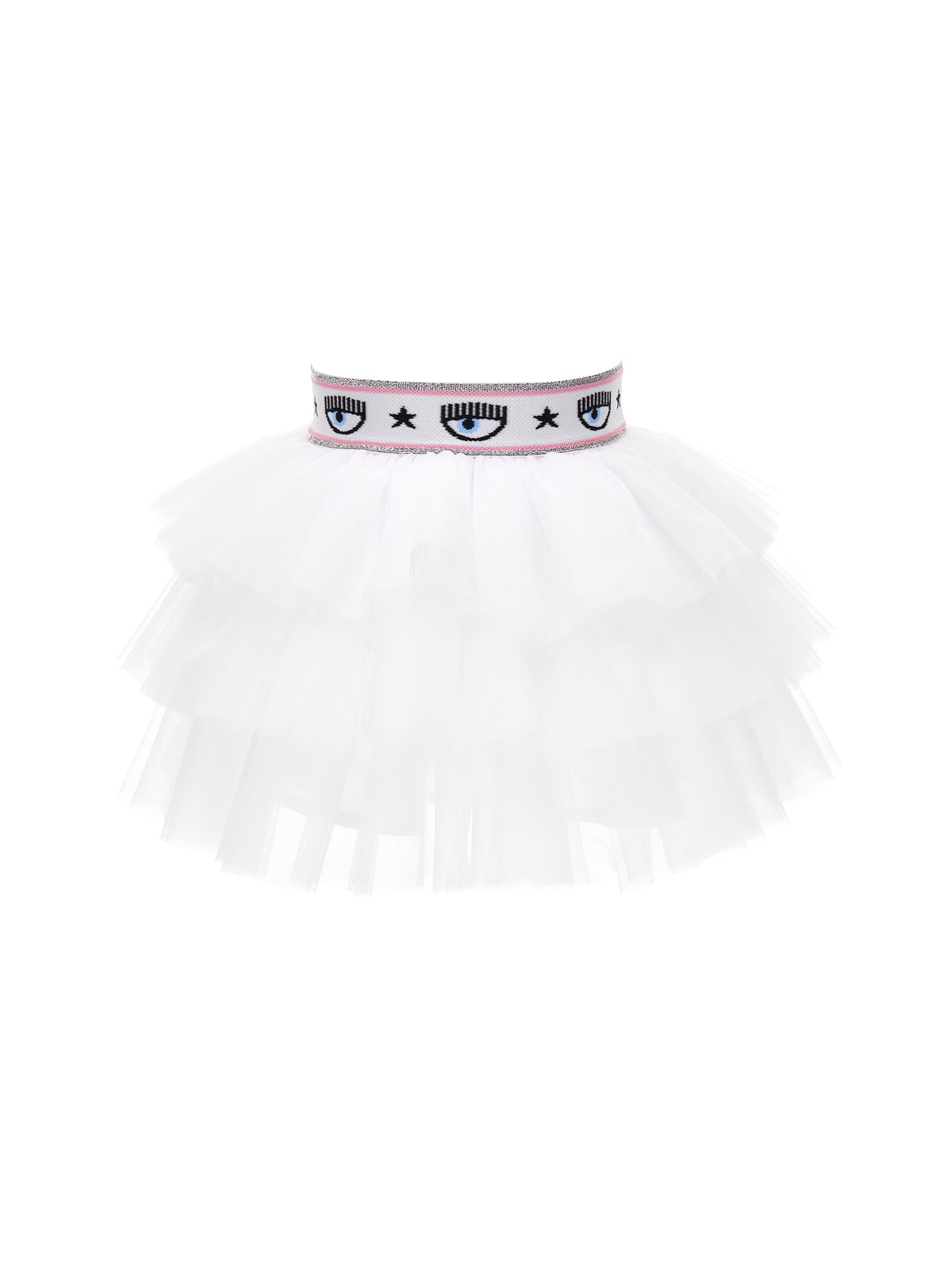 SILK AND TULLE MAXI LOGOMANIA SKIRT