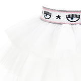 SILK AND TULLE MAXI LOGOMANIA SKIRT