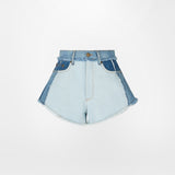 PATCHWORK DENIM SHORT