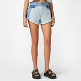 PATCHWORK DENIM SHORT