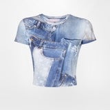DENIM PRINT T-SHIRT