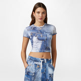 DENIM PRINT T-SHIRT
