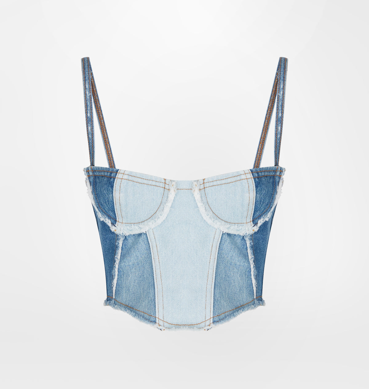 PATCHWORK DENIM CORSET