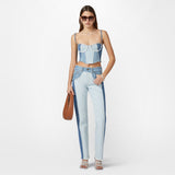 PATCHWORK DENIM CORSET