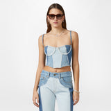 PATCHWORK DENIM CORSET