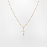 COLLANA CON PICCOLA CROCE PERLE PENDENTE