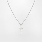 NECKLACE WITH SMALL PEARL CROSS PENDANT